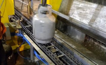 Sistema neumático para pintado de cilindros GLP